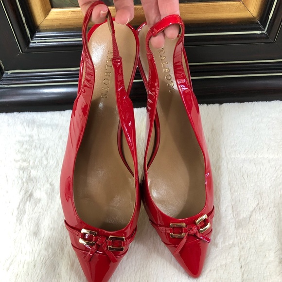 Talbots Red Patent Leather Sling Back Heels - Picture 2 of 8